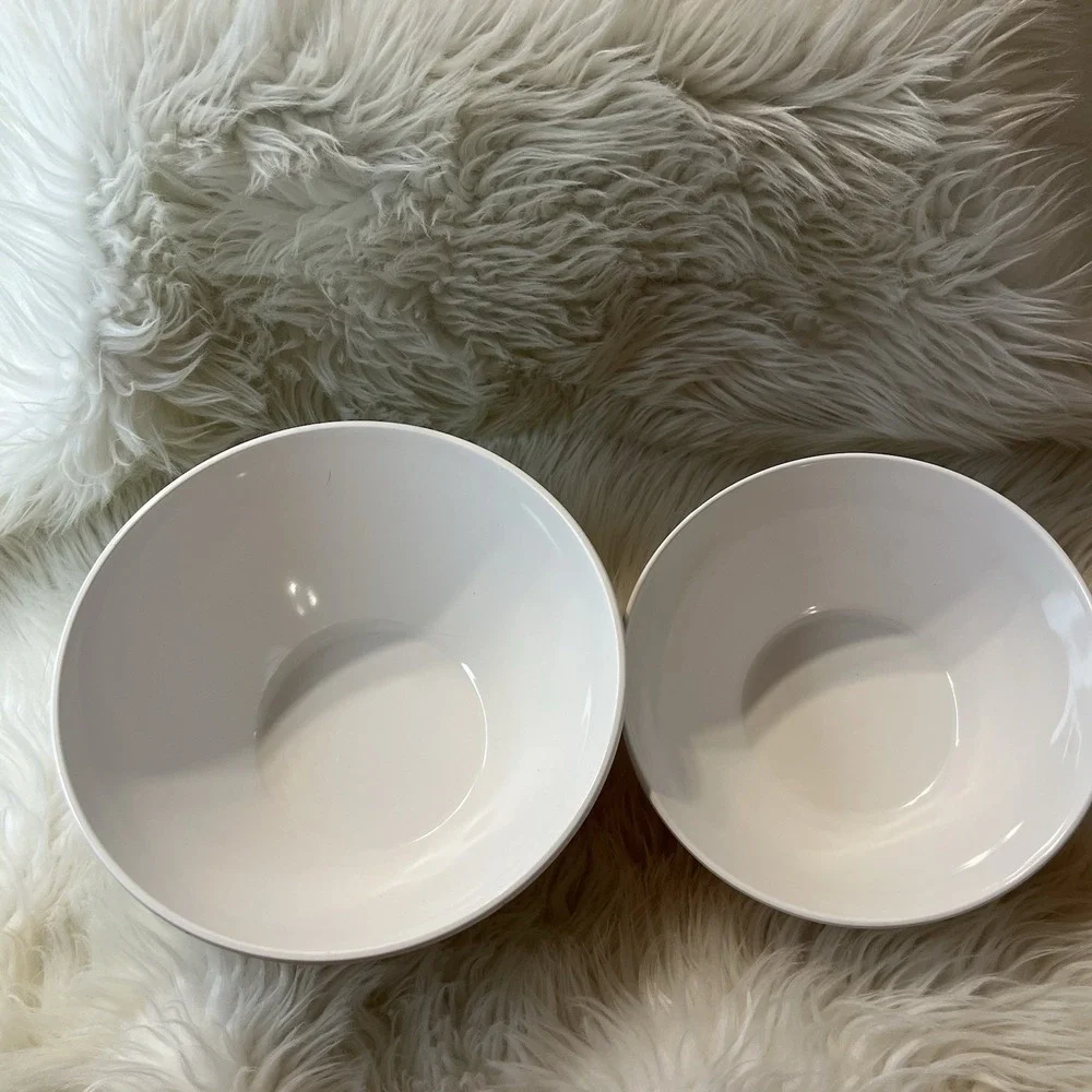 MacKenzie-Childs Melamine Nesting Bowls Courtly Check Pink Orange Set of 2